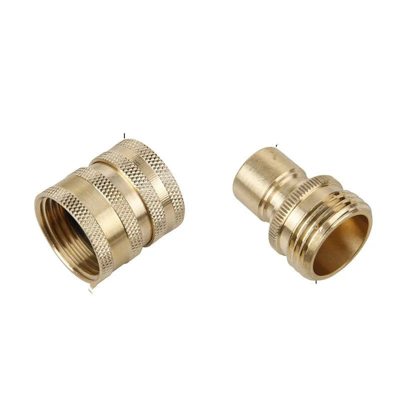 High pressure car wash water gun quick connector adapter kit in black and copper, with M22 and 3/8 inch fittings