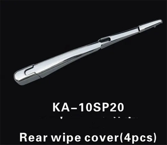 Set of four silvery ABS plastic rear wiper trim covers for a Hyundai car