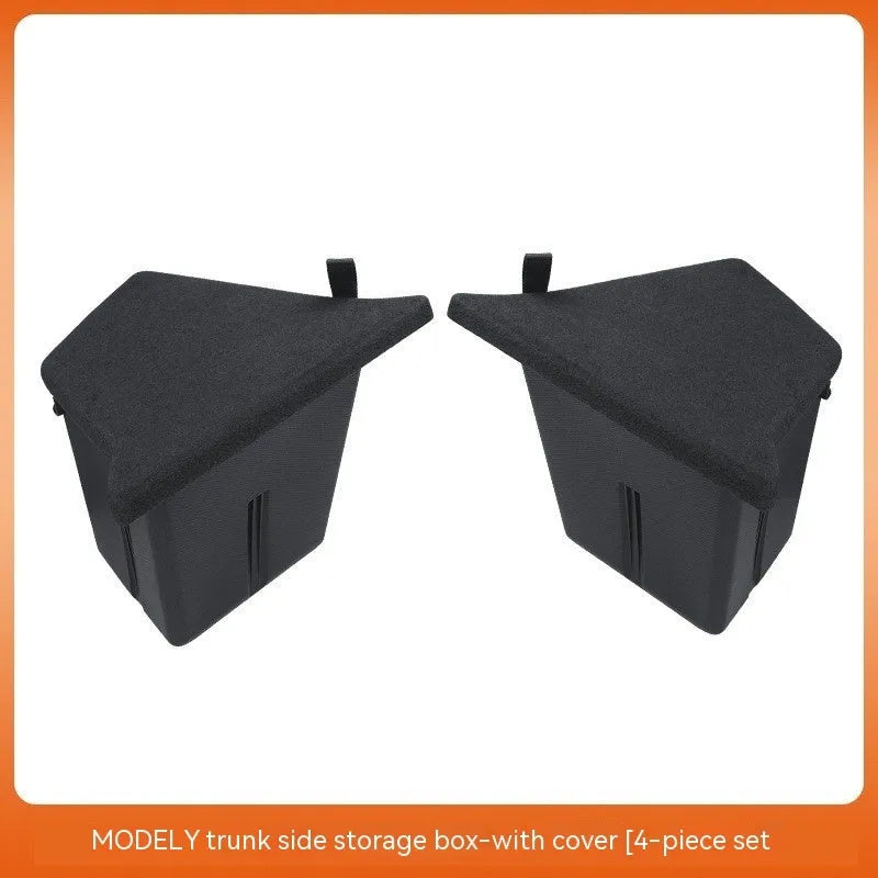 Tesla Model 3 and Model Y trunk side storage box covers in TPE and ABS materials