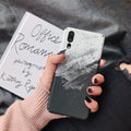 Painted pure colour black and pink phone back cover cases for Huawei models on a white background.