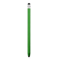 Double head stylus pen with metal body and two silicone tips, 14cm long, in silver finish