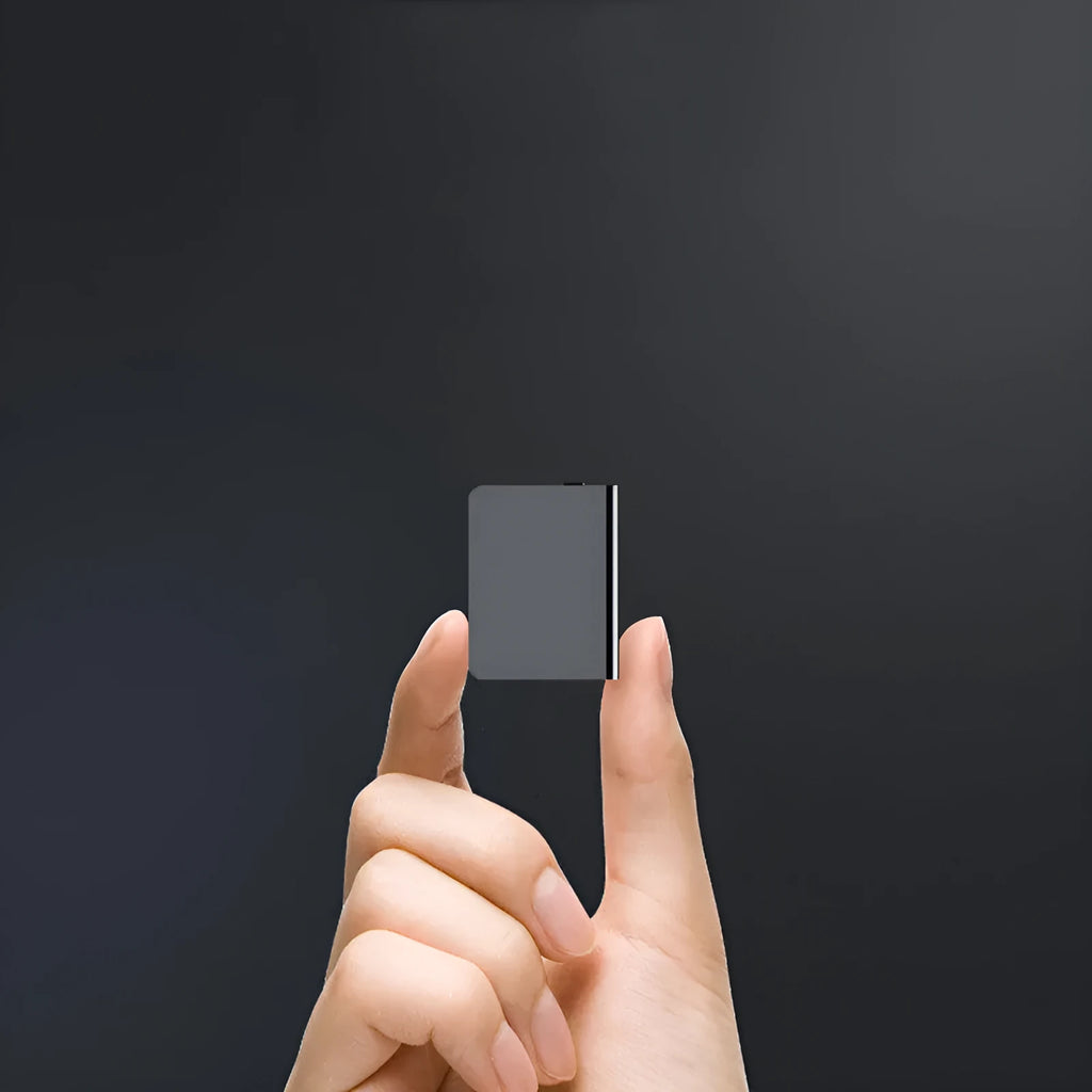 Black zinc alloy digital voice recorder with noise reduction and USB 2.0