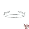 Simple multi-layer 925 sterling silver open-ended bracelet in electroplated colour SCB273 on light background