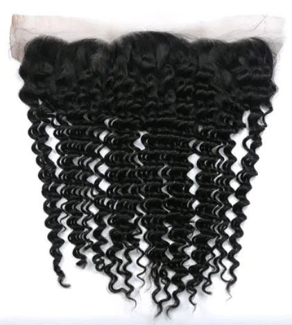 100% real hair front lace wig in black deep hair block style with 4x13 lace frontal