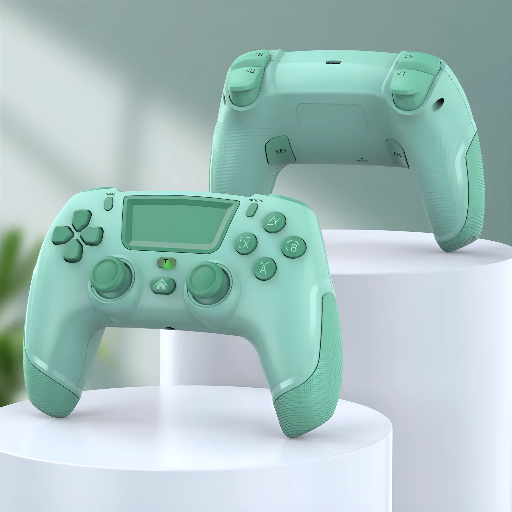 Fruit green wireless PS4 controller with Bluetooth connectivity for PC and mobile gaming