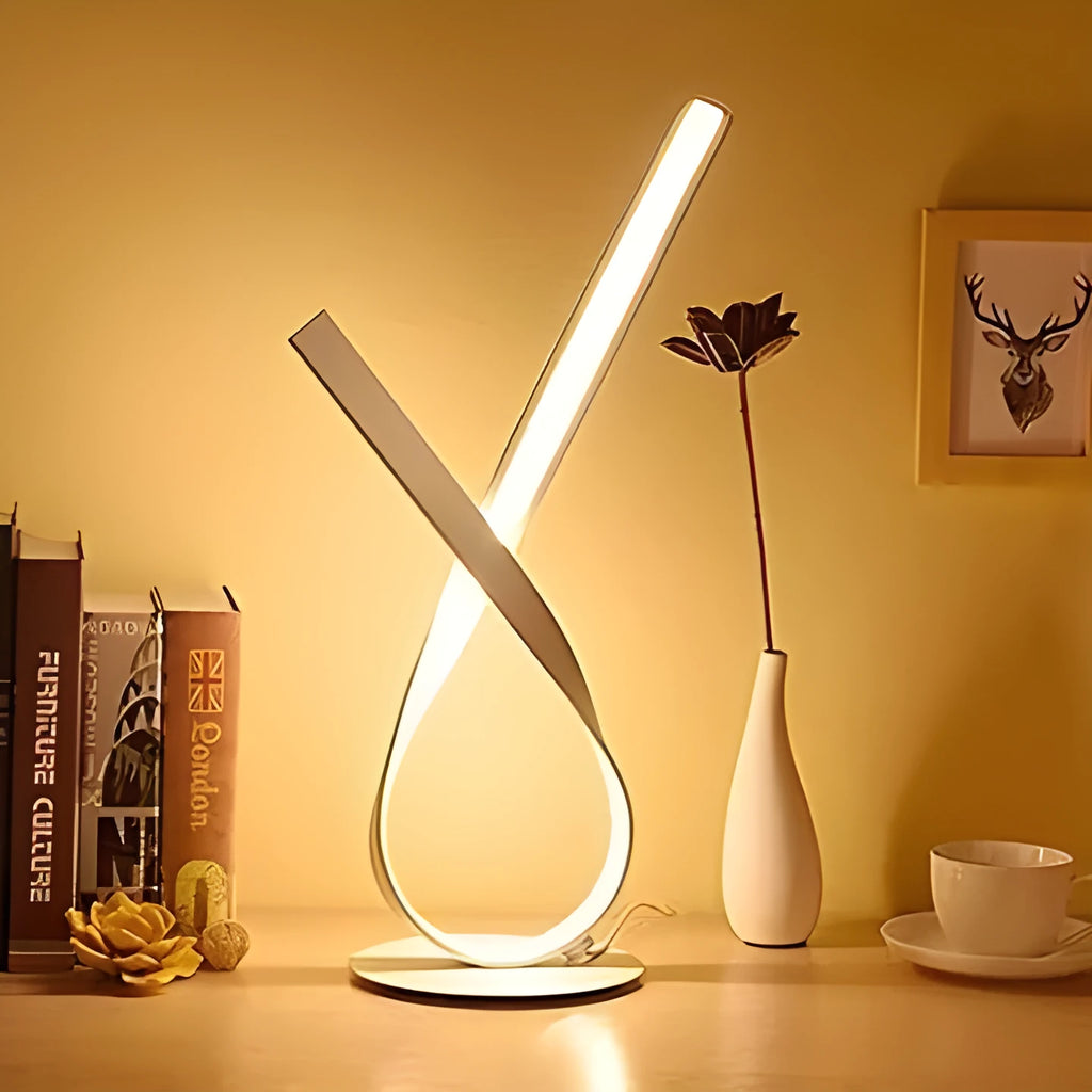 Creative remote control lamp with 12W LED, aluminium iron and silica gel build, 45cm height, remote and three colour options