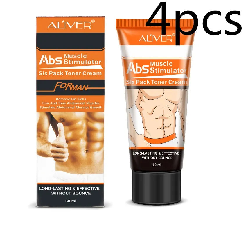 60mL Abdominal Muscle Cream tube with black packaging, featuring caffeine and Sargassum extract for slimming and firming