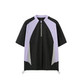 Men's solid-colour polyester top in black or beige with long sleeve and short sleeve options