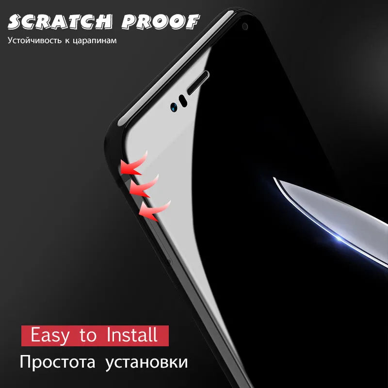 Full glue toughened glass screen protector for Xiaomi phones in black or white with anti scratch and anti fingerprint coating