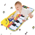 Baby musical piano play mat with colourful shapes and piano placket for kicking