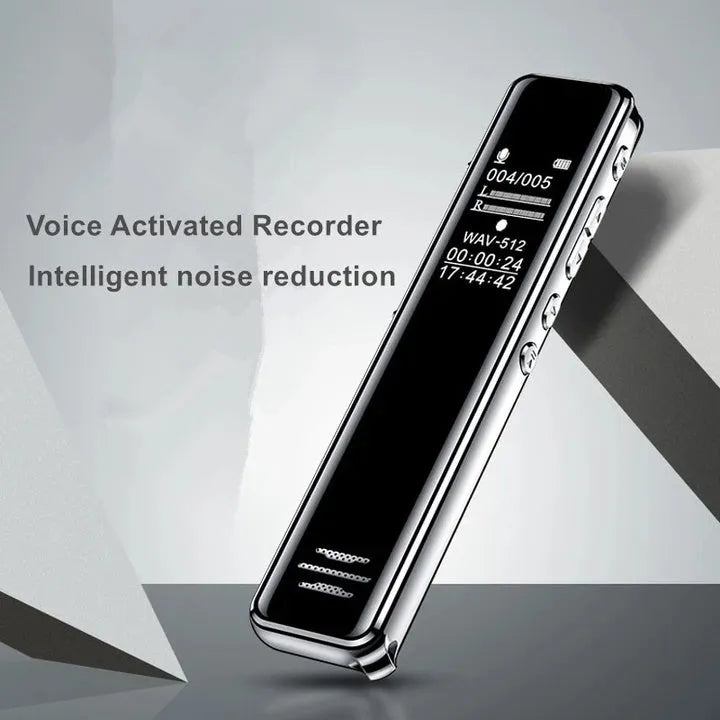 Black noise reduction professional recording pen with LCD screen and zinc alloy body