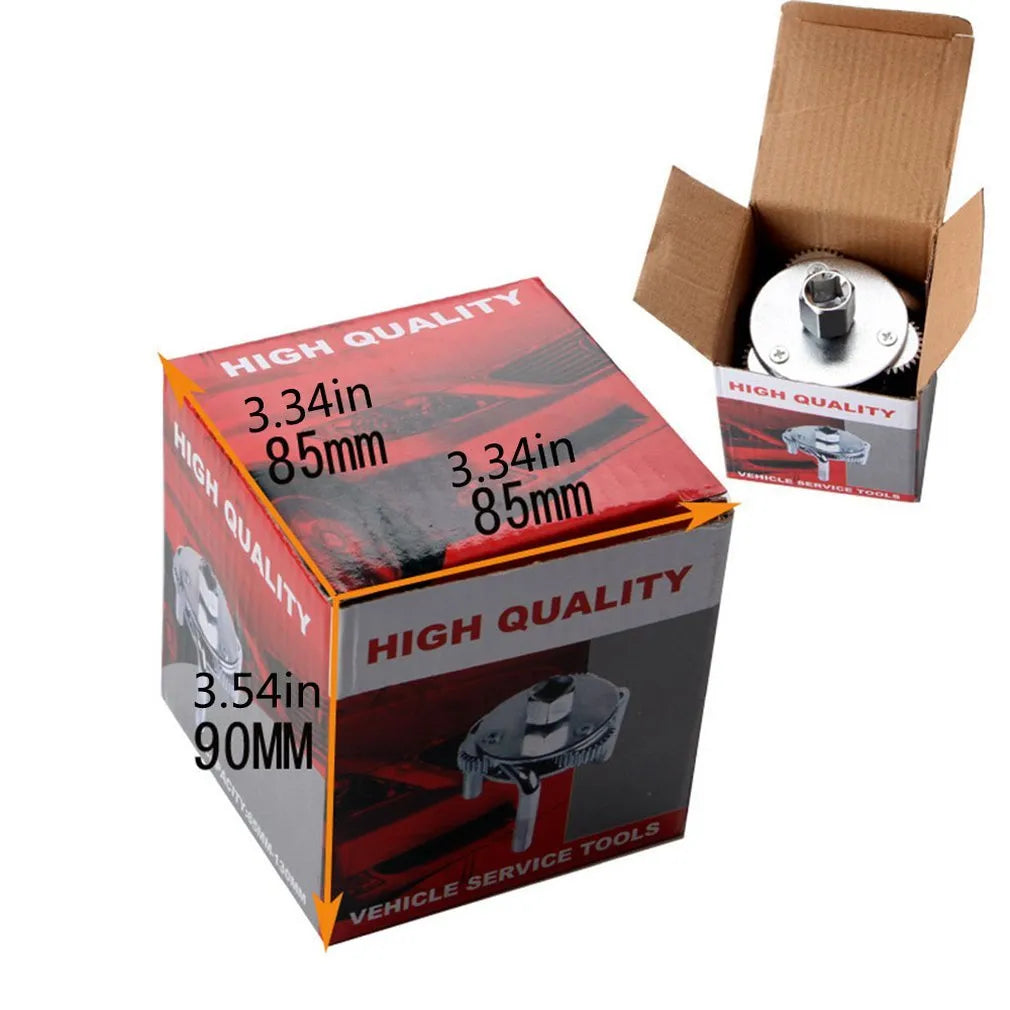 Silver round three-jaw oil filter wrench with frosted surface for automotive use