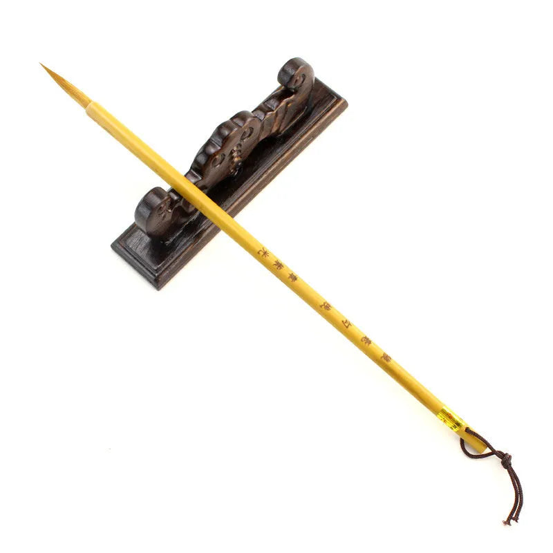 Langhao wolf hair calligraphy brush with a hooked wire nib for line art.