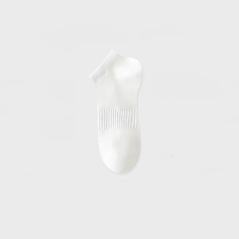 Men's thin mesh breathable white cotton socks with antibacterial middle calf length one size