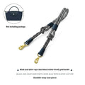 Braided nylon and leather crossbody shoulder strap with alloy buckle in gold or silver finish