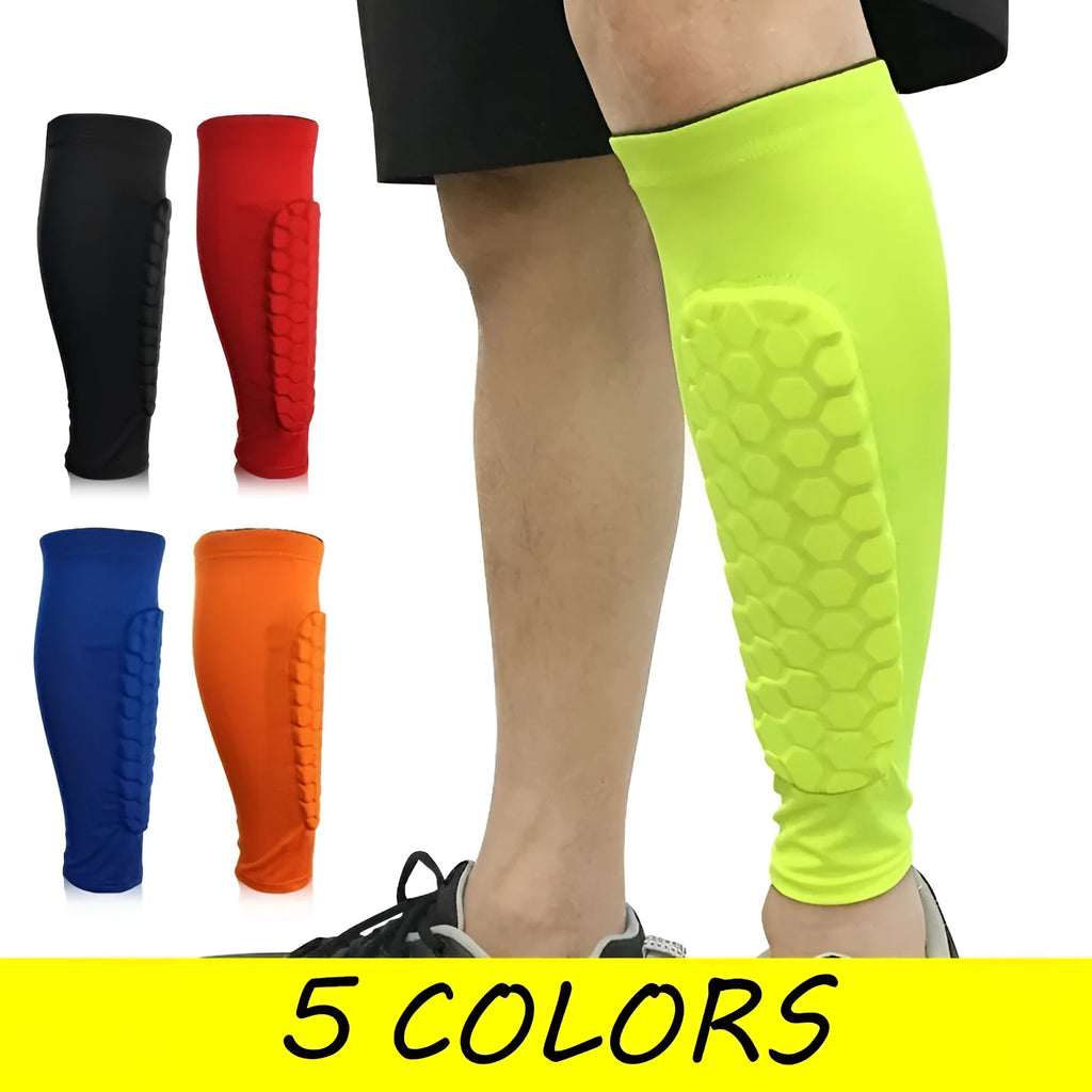 Black lycra shin guard holder with silicone band for football training adult size