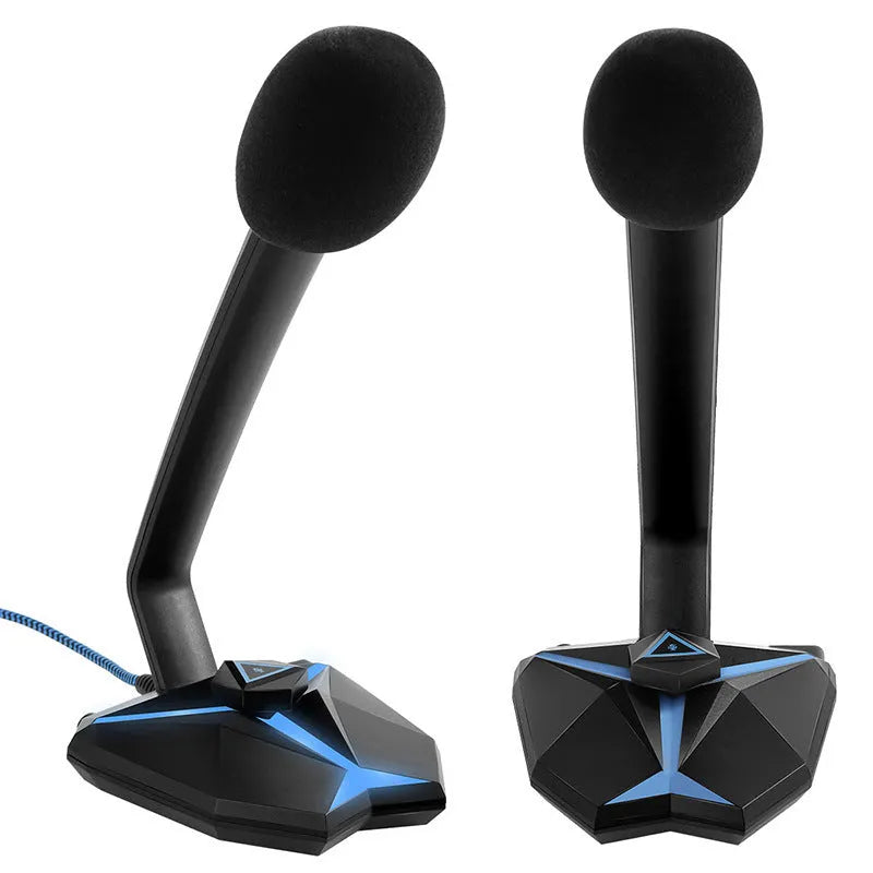 G33 Gaming Microphone in Blue with USB interface and 1.5m cable, omnidirectional pointing pattern.