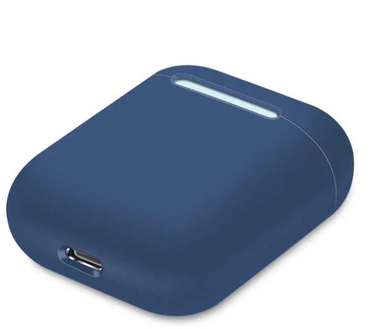 Silicone protective cover for Apple AirPods charging case in a split style design, shown in a selection of colours.