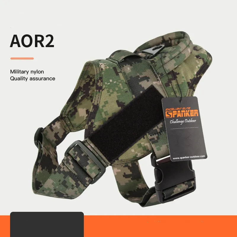 Large and medium dog harness in 1050D nylon with military webbing, UTX buckle, adjustable bust and neck, UK fit