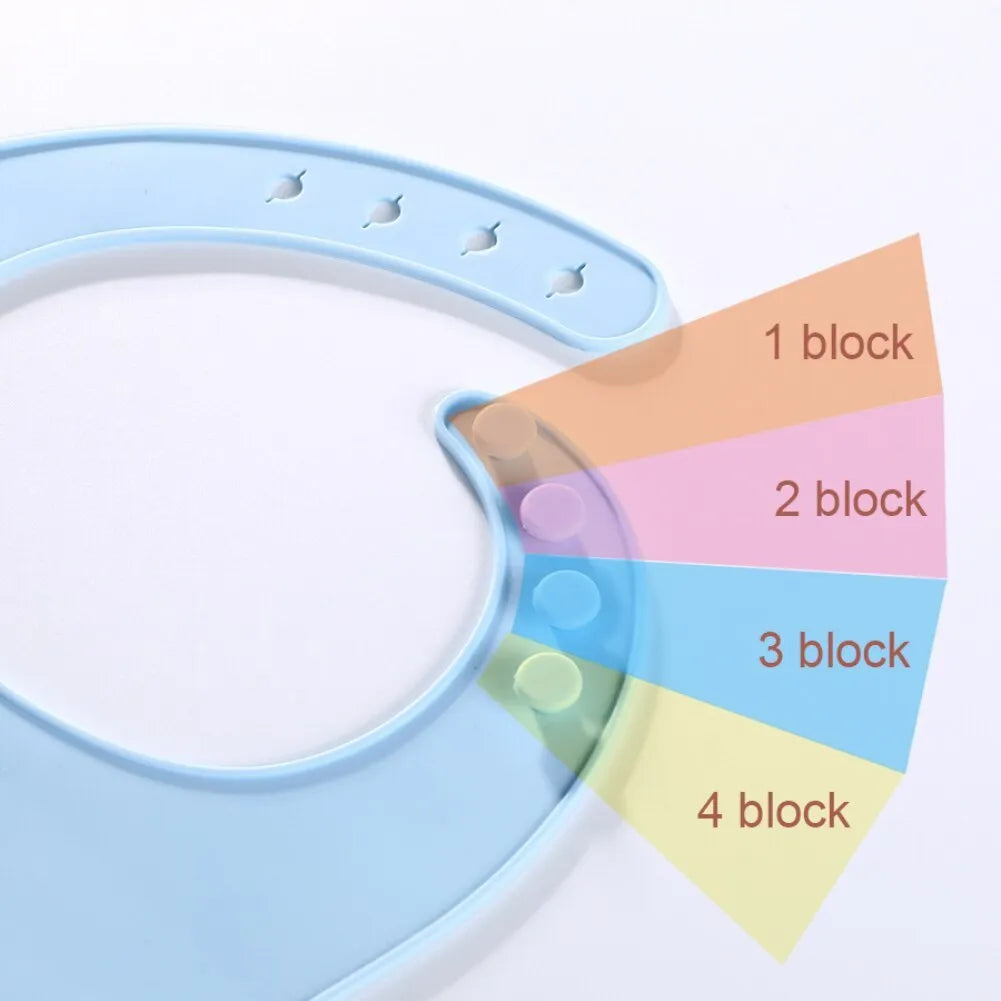 Baby food bib made of food-grade silicone in solid colour with White Elephant design, waterproof for ages 1-6