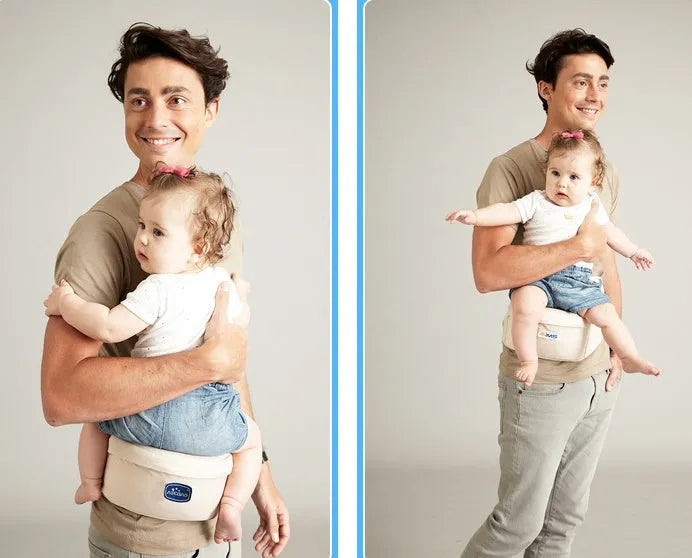 Front hugging baby waist stool in single waist style for holding children 3 to 36 months, available in multiple colours
