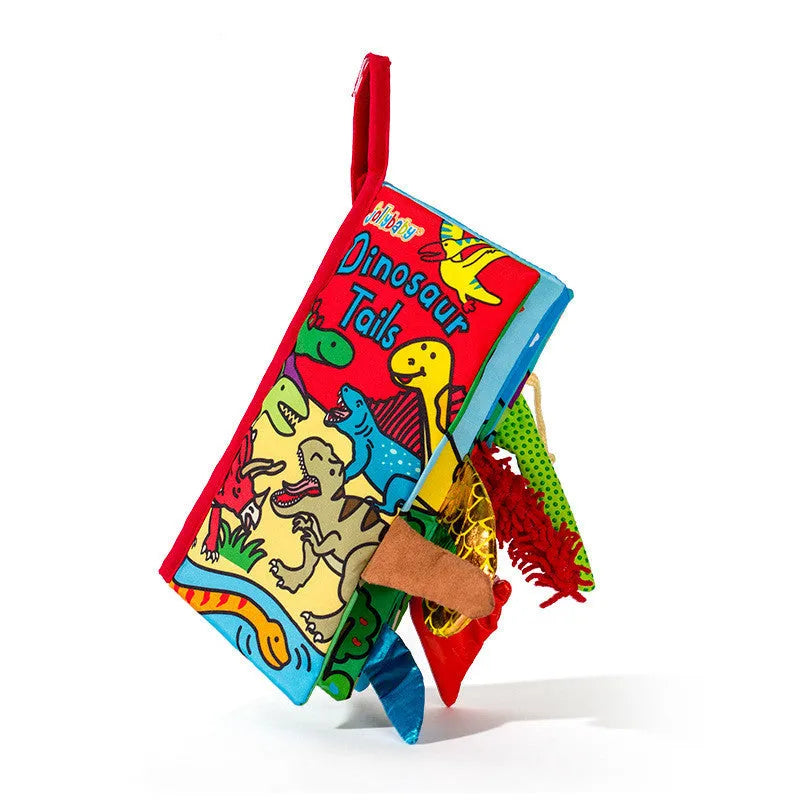 Soft fabric baby educational toy book with bright animal illustrations, 16x15 cm, non-toxic material