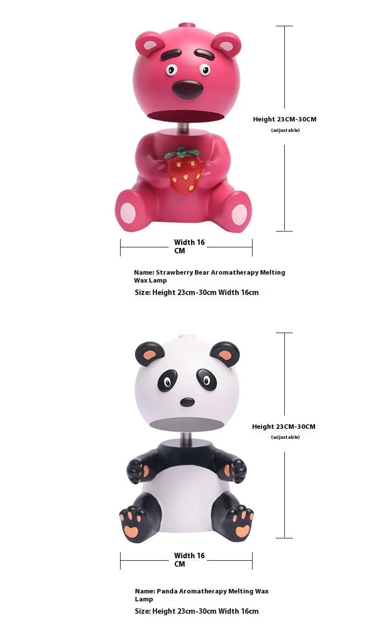 Panda aromatherapy wax table lamp with night light in modern simplicity style, 220V