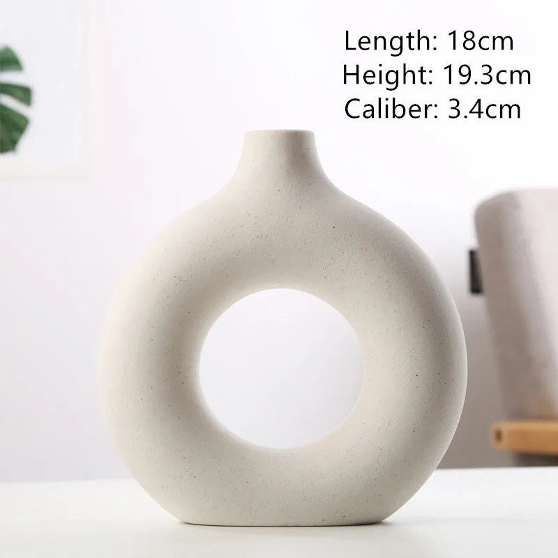 Porcelain biscuit vase with frosted texture for flower arranging in modern design