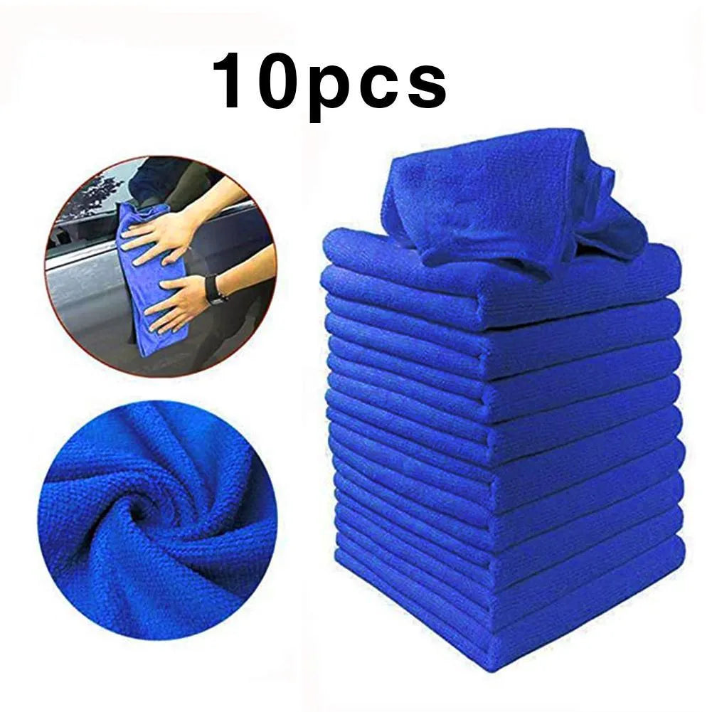 Blue thickened microfibre car cleaning towel weft knitted non-shedding for washing waxing polishing 30x60cm