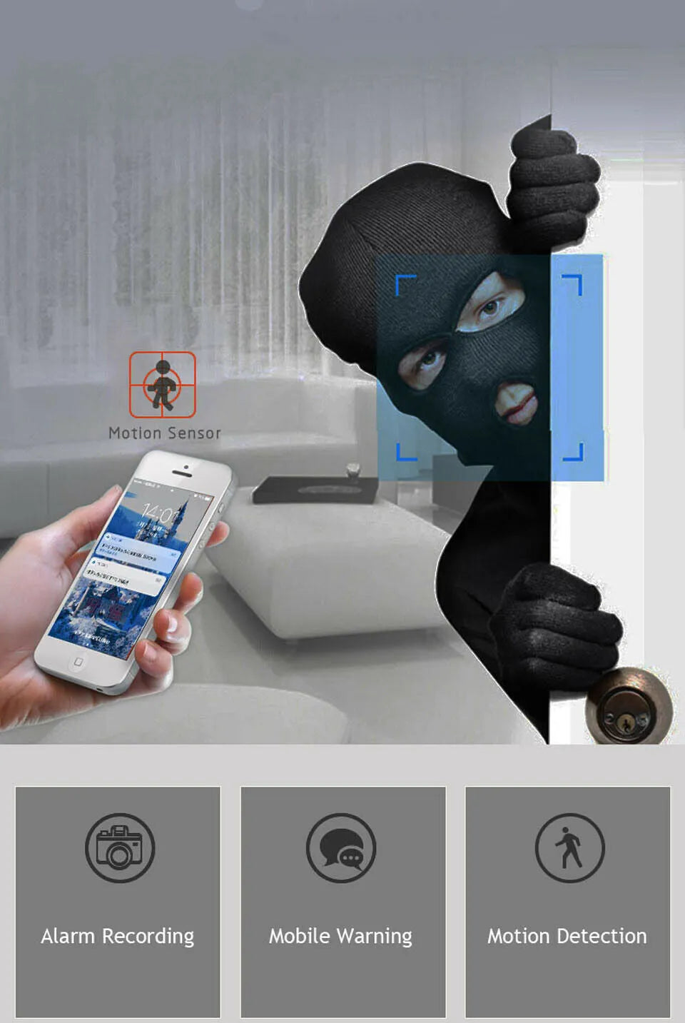 White WiFi wireless CCTV IP camera 1080P with pan tilt and night vision for home security monitoring