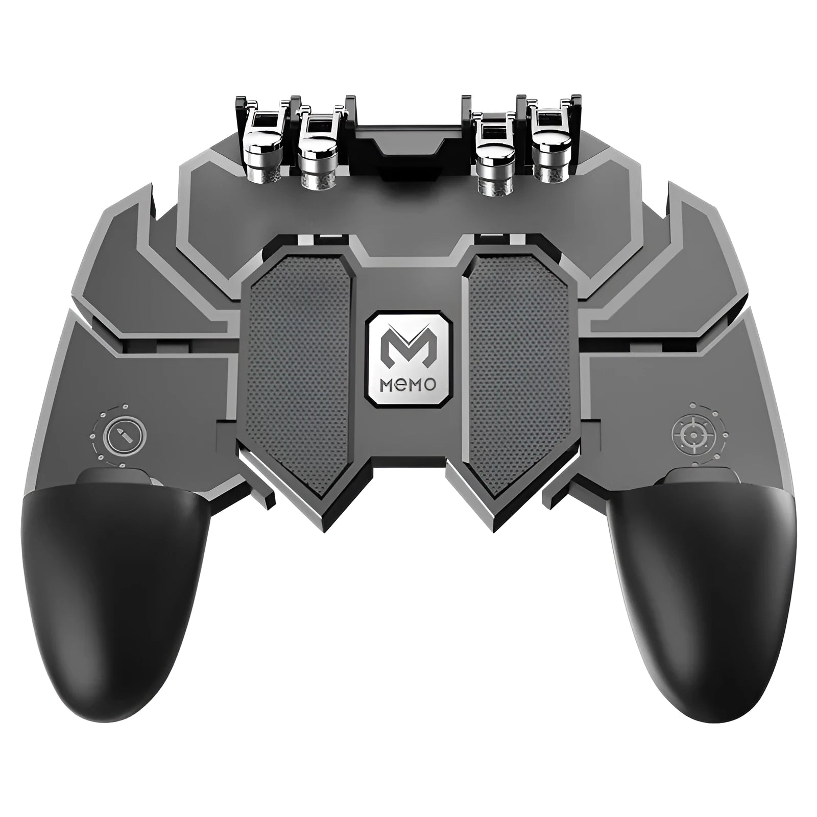 AK66 six-finger four-key gamepad handle in black colour for mobile devices