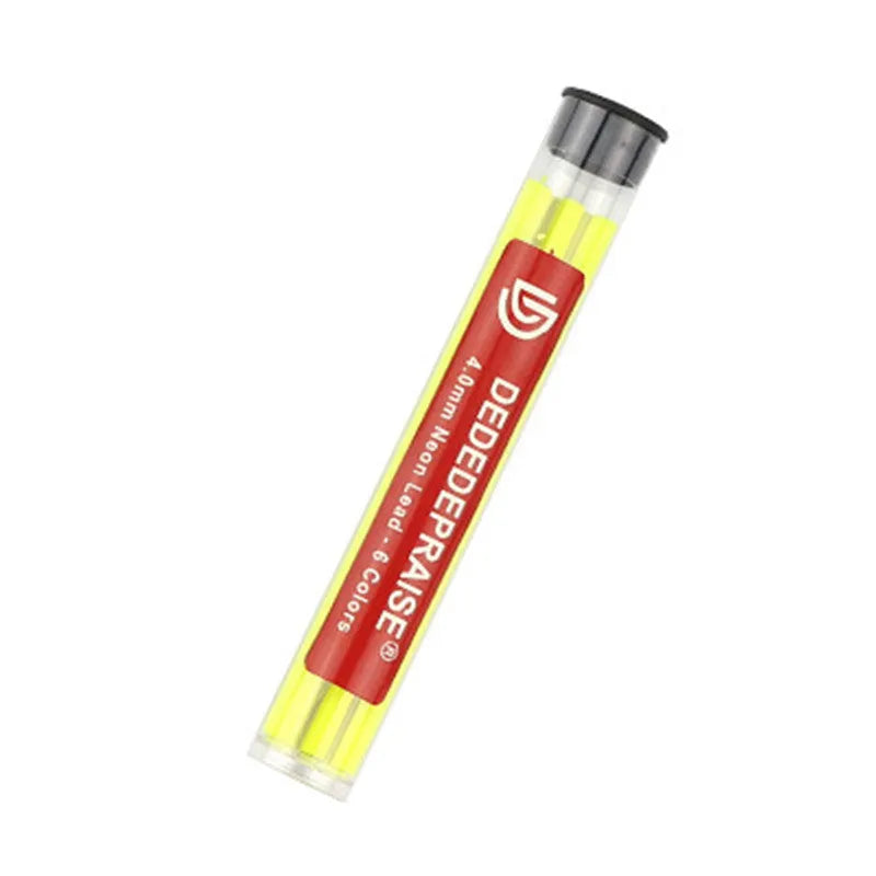 4.0mm drawing mechanical pencil colour lead set in plastic barrel pack with 6 tubes, mixed colours visible