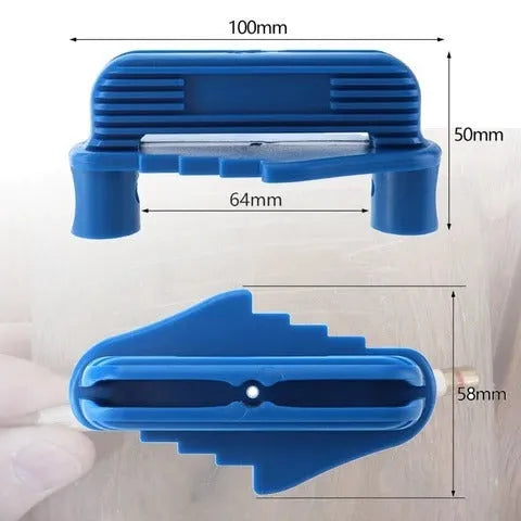 Multifunctional Marker ABS Plastic Centre Scriber 100x58x50mm for Woodworking Board Grooving Pin Joints Assembly with Strong Magnet Black Blue