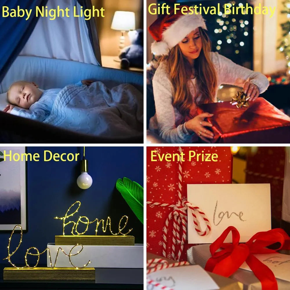 Slim 3D acrylic night light panel with LED illumination in European style
