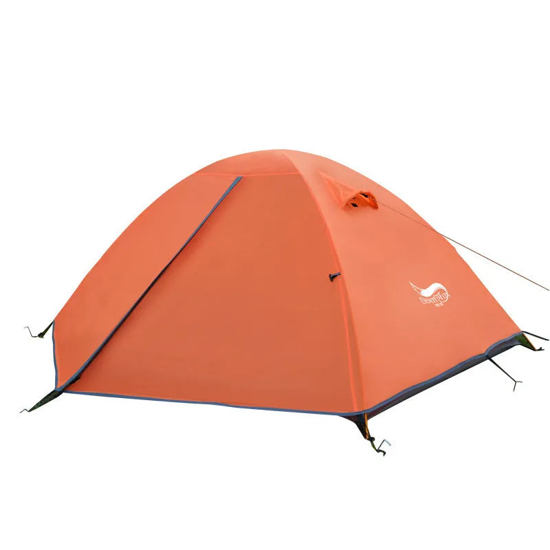 Outdoor camping double sun protection tent for 2 people in grass green with glass pole frame and 210T polyester flysheet