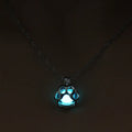 Animal night light necklace with small drop light on 45 cm chain, colour options blue, light blue, yellow blue