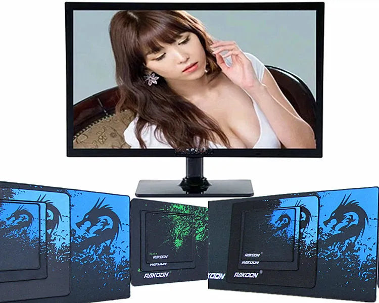 Business internet cafe table mat mouse pad with Seam Blue Dragon pattern, 21cmX26cm size, bagged packaging