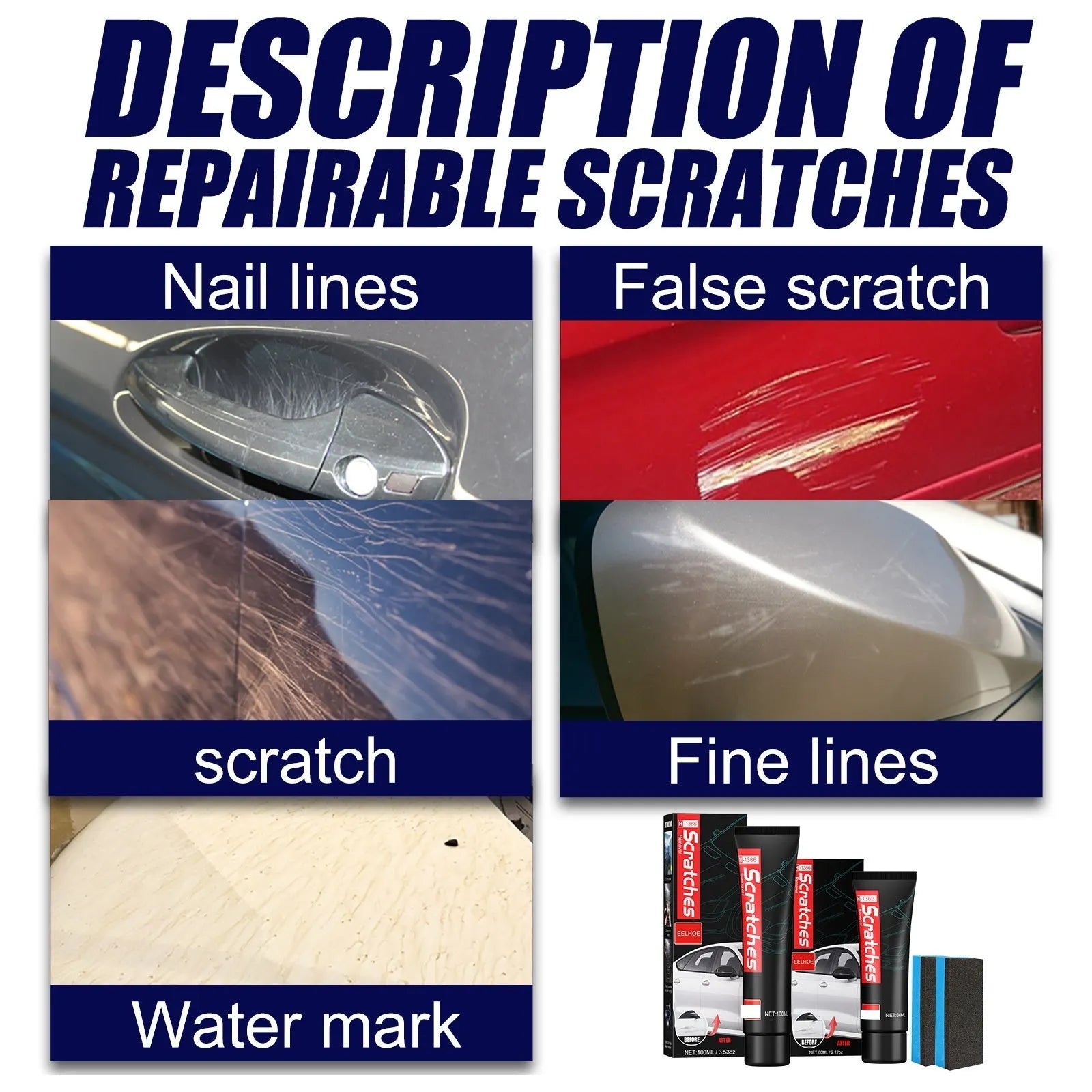 60 ml tube of car scratch repair polishing paste for paint cleaning