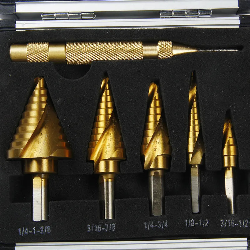 Gold-coloured aluminium storage box with steel plate opening, showing scale with a 58-80 mm length.
