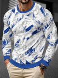 Man wearing a milk silk long sleeve pullover top with a round neck in a casual setting.