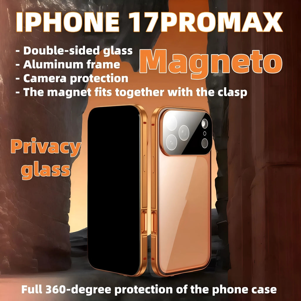 Magneto Phone Case with double-sided glass and aluminium frame for iPhone 17