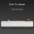 Modern minimalist tempered glass coffee table and TV cabinet set with baking paint finish in multiple sizes
