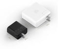 Black 65W USB-C laptop power adapter showing compact design with single USB-C output port