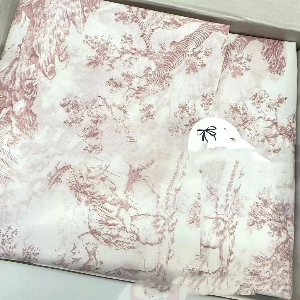 Large sheet of pink and purple French Romance MG tissue paper, 50cm by 70cm, for crafting and gift wrap.