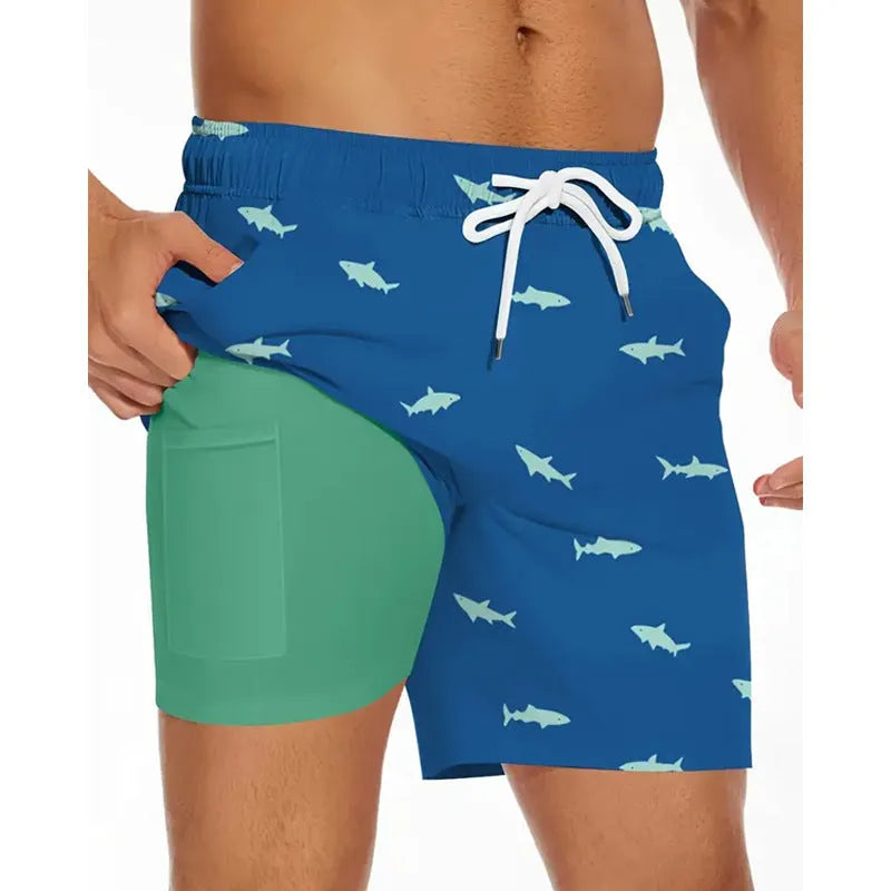Men's loose fit polyester beach shorts in various colours available in sizes from XS to 5XL