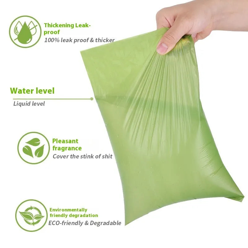 EPI degradable dog waste bags in green, black, blue, purple and orange colours with wall-mounted dispenser