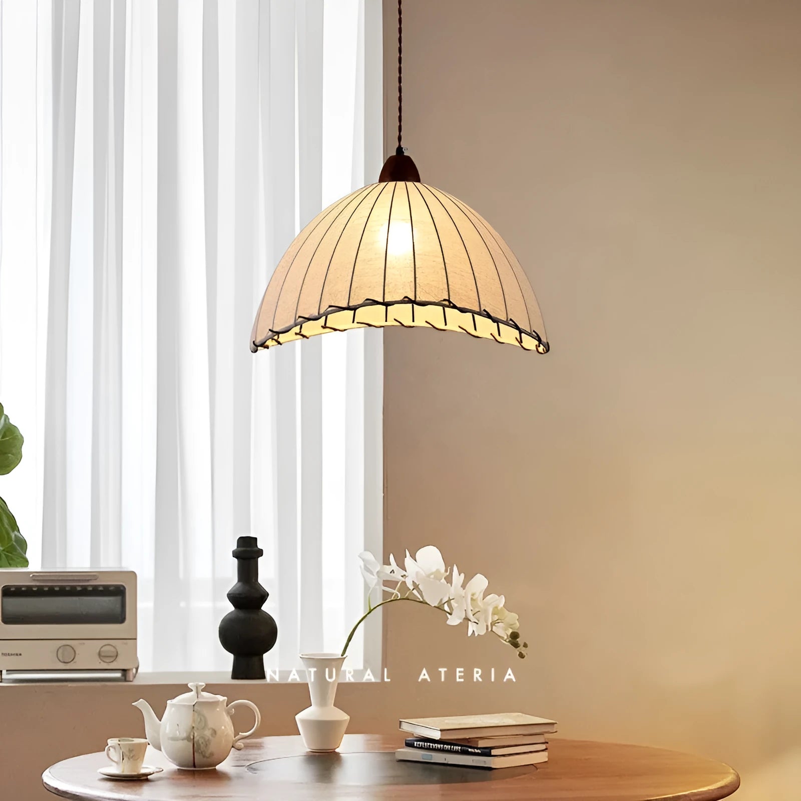 Retro fabric iron chandelier adjustable 1.5m drop height three light colours dining room