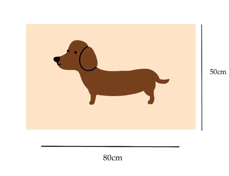 Lucky Sausage Puppy tufted woven floor mat in cream style 50x80cm home carpet