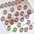 20 gradient colour 10mm crystal glass beads with four-leaf clover water droplet pattern and iridescent electroplated finish