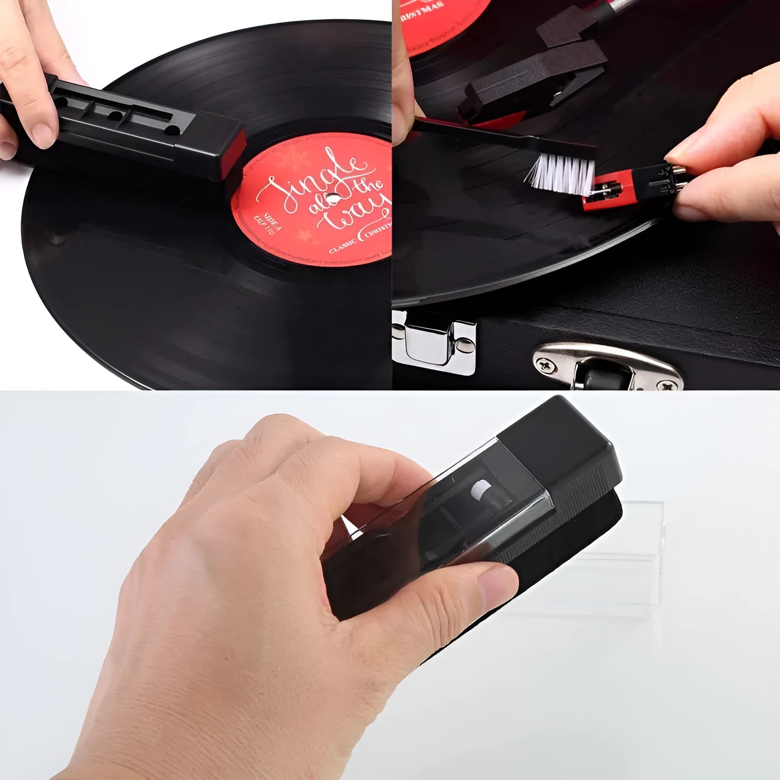 Black tape player cleaning brush set plastic cleaning kit for musical instrument care